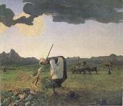 Giovanni Segantini The Hay Harvest (mk09) oil on canvas